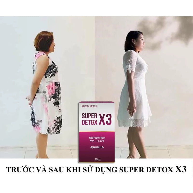 Giảm cân Super Detox X3 Chính Hãng Cao Cấp Hộp 30 Viên ✅ Viên uống giảm cân nhanh cấp tốc an toàn hiệu quả detox đẹp da