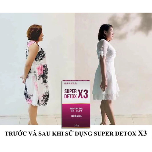 Giảm cân Super Detox X3 Chính Hãng Cao Cấp Hộp 30 Viên ✅ Viên uống giảm cân nhanh cấp tốc an toàn hiệu quả detox đẹp da