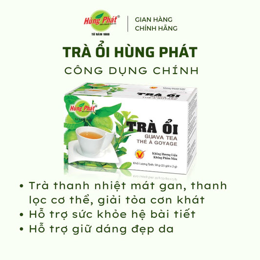 02 Boxes - Trà Ổi Hùng Phát Hộp 25 Gói Túi Lọc - Thanh Mát Cho Gan - Giữ Gìn Vóc Dáng