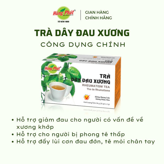 02 Boxes - Trà Dây Đau Xương Túi Lọc Hùng Phát Hộp 50g 25 Gói - Xua Tan Nỗi Lo Đau Nhức Xương Khớp