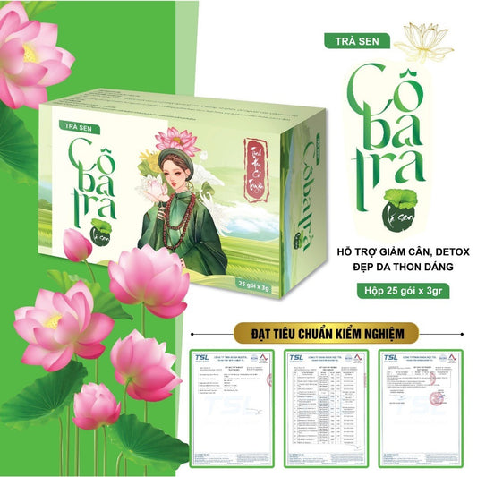 02 Boxes - Trà sen giảm cân Cô Ba Trà hỗ trợ 2-4kg hộp 25 gói chính hãng