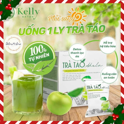 02 Boxes - TRÀ TÁO XANH GIẢM CÂN ADELA Kelly Detox, giảm mỡ, định hình eo, kiểm soát cân nặng