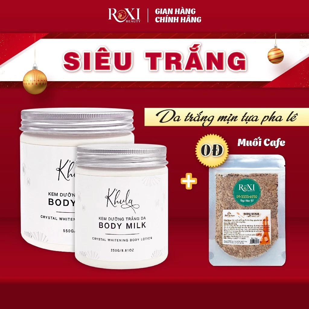 Kem Dưỡng Trắng Da Body Milk Khula [ SIÊU TRẮNG ] Kem Dưỡng Ẩm Body Lotion Dưỡng Thể Trắng Da Toàn Thân - ROXI Beauty