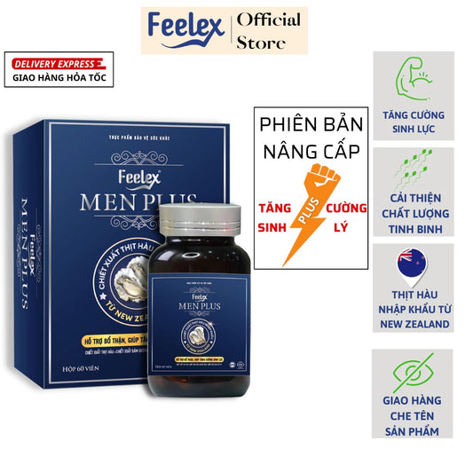 Viên uống tăng sinh lý Feelex Men Plus, hỗ trợ tăng cường sinh lý tác dụng nhanh chóng an toàn - hộp 60 viên