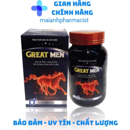 Tăng cường sinh lý nam giới Greatmen - Chống xuất tinh sớm (Hộp 30 viên)