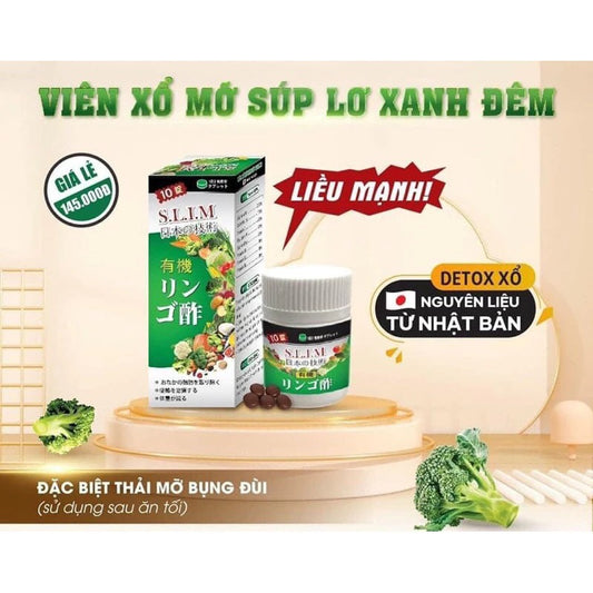 03 Boxes - Xổ mỡ súp lơ xanh giảm cân an toàn 1 hộp 10 viên -Viên Xổ Mỡ Súp Lơ - Slim Nhật