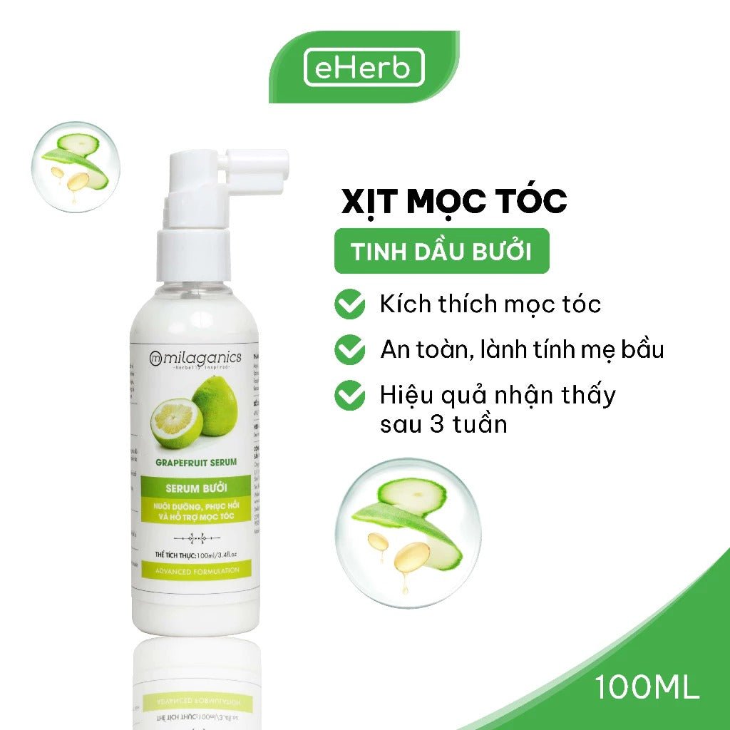 Tinh Dầu Bưởi Ngừa Rụng & Kích Thích Mọc Tóc - Xịt Bưởi Mọc Tóc MILAGANICS (Chai)