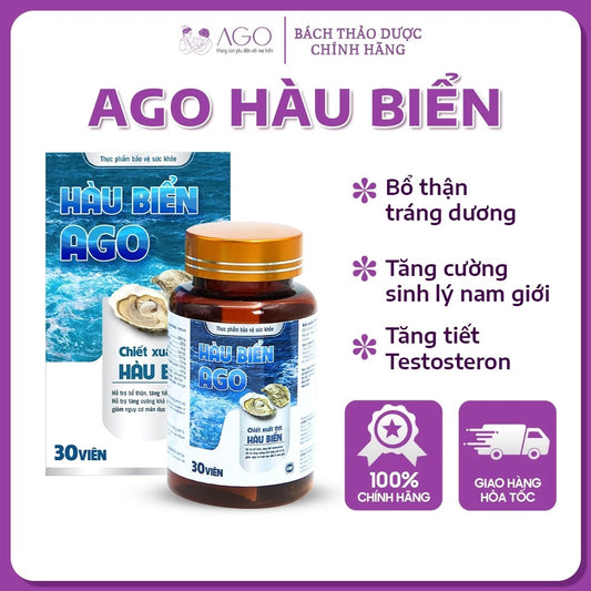 Hàu Biển AGO Từ Tinh Chất Hàu Tự Nhiên,Giúp Bổ Thận,Tráng Dương, Tăng Cường Tiết Testosteron