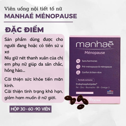 Nội tiết tố nữ Manhae Menopause tăng cường sinh lý điều hòa kinh nguyệt, cân bằng nội tiết tố nữ