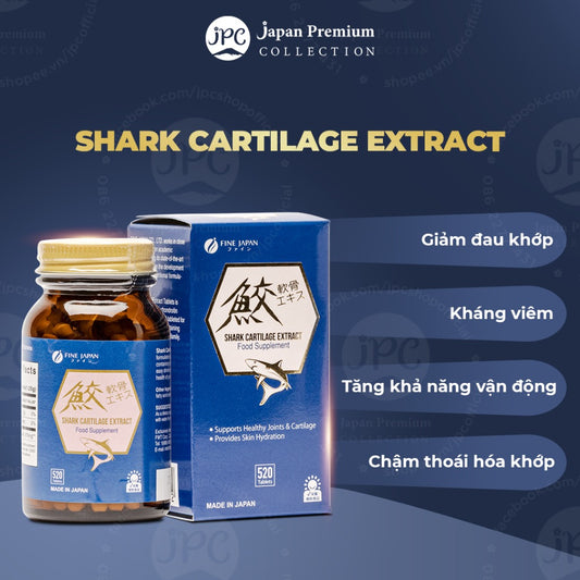 Viên Uống Sụn Vi Cá Mập Bổ Xương Khớp, Giảm Đau Khớp Fine Japan Shark Cartilage 520 Viên