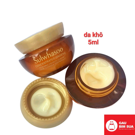 03 Boxes -  5ml Kem dưỡng Nhân Sâm ngăn ngừa lão hóa Sulwhasoo Concentrated Ginseng Renewing Cream Ex