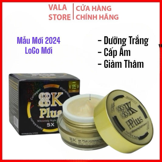 Kem Dưỡng Trắng Da Ban Đêm 4K Plus 5x Thái Lan Chính Hãng, Mẫu Mới Date Mới 20gr