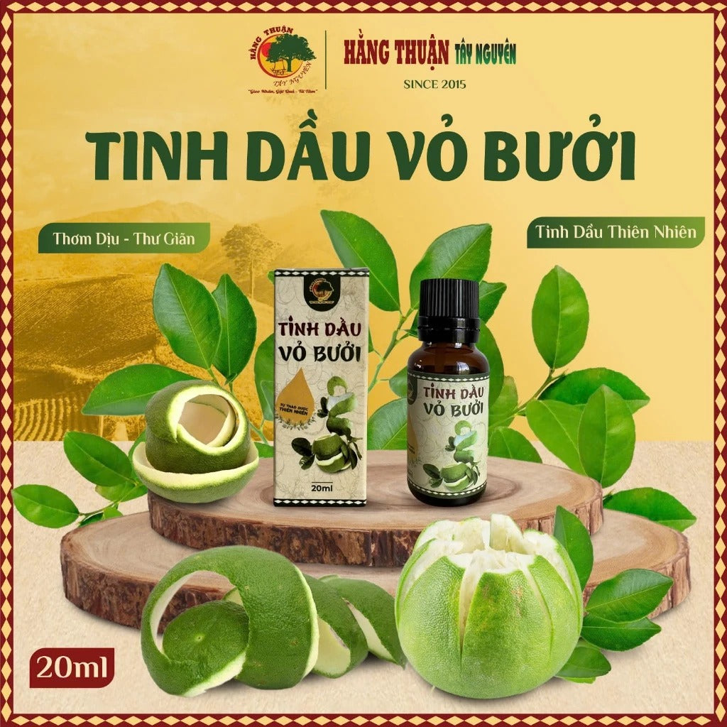 20 ml  - Tinh Dầu Vỏ Bưởi Nguyên Chất Chăm Sóc Mái Tóc, Xông Thư Giãn Hằng Thuận Tây Nguyên