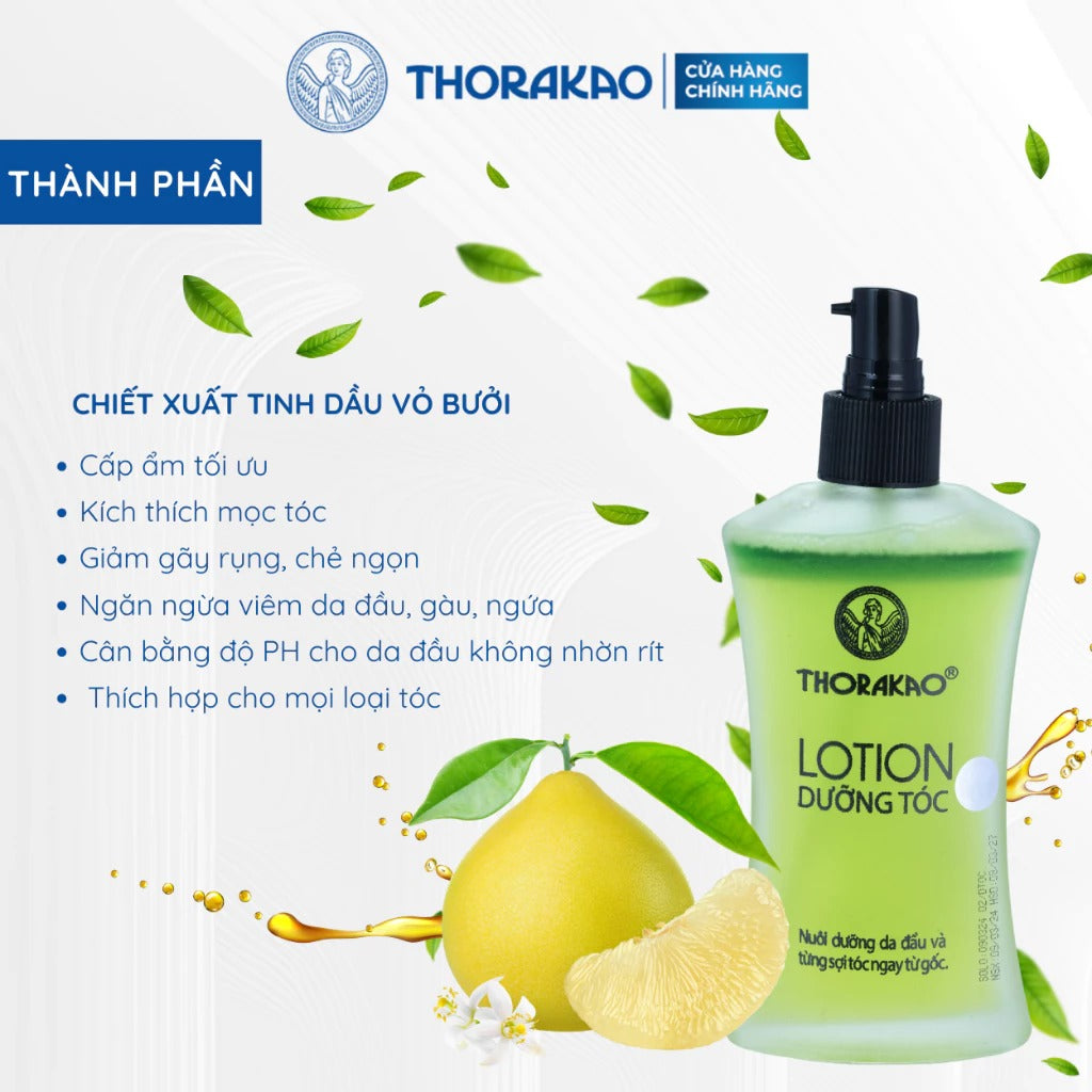 Lotion Dưỡng Tóc Thorakao Tinh Dầu Bưởi Kích Mọc Tóc Giúp Tóc Suôn Mượt 120ML