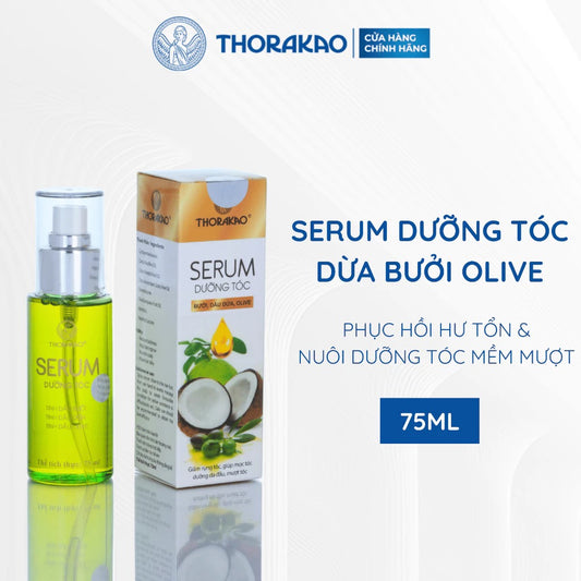 Serum Dưỡng Tóc Tinh Chất Dừa Bưởi Olive Giảm Rụng Giúp Tóc Suôn Mượt 75ML