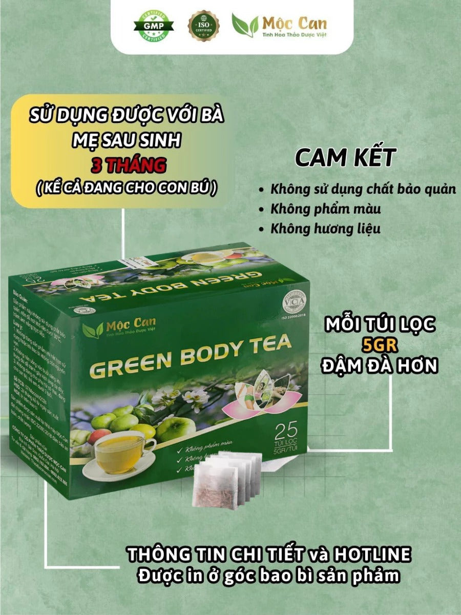 02 Boxes - Trà giảm cân cấp tốc Mộc Can - Trà giảm mỡ bụng, giảm cân sau sinh cho con bú hộp 25 túi lọc