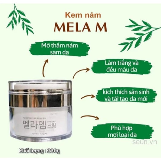 01 Box - Kem Mờ Nám Tàn Nhang Mela M Hàn Quốc Hộp 50g, Làm Mờ Nám Tàn Nhang, Giúp Trắng Da, Ngăn Ngừa Lão Hoá