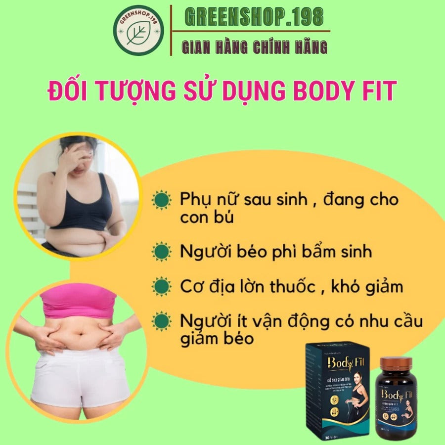 02 Boxes - Viên uống giảm cân BODY FIT hộp 30v giảm 5-10kg sau 1 liệu trình giảm béo an toàn hiệu quả