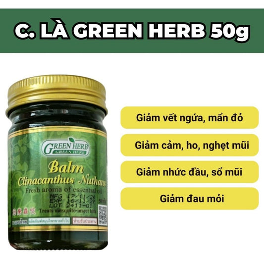 02 Boxes - Dầu Cù Là Thơm Green Herb Thái Lan